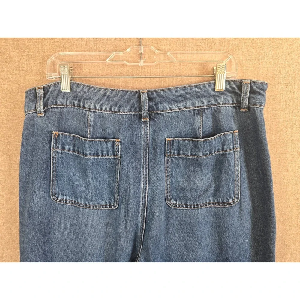 Talbots Summerweight Straight Leg Ankle Jean 14 Franklin Wash 100% Tencel Blue